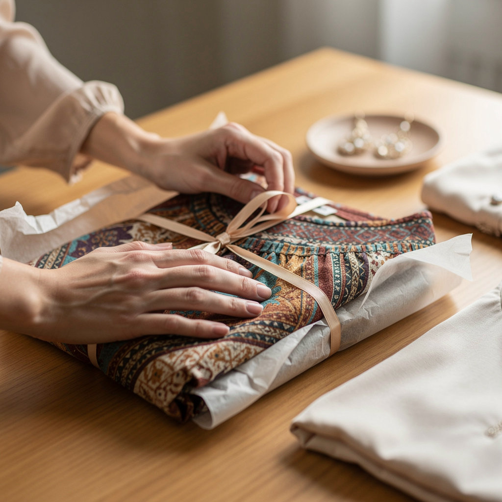 Uneeke Boutique founders curating unique fashion pieces in a warm, inviting boutique setting